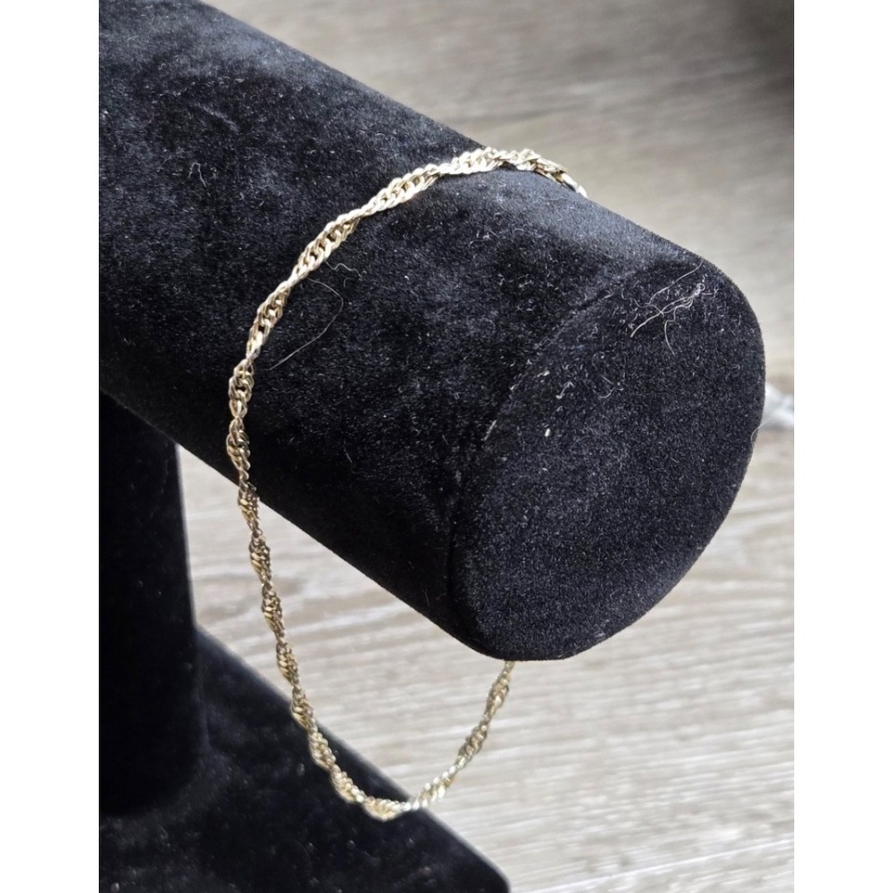 Danecraft 925 Sterling Silver Gold Tone Twisted S Link Bracelet Anklet Italy 10~